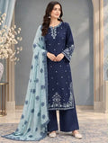Winter Collection Dhanak embroidered 3pc with digital printed shawl