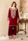 Winter Collection Dhanak embroidered 3pc with digital printed shawl