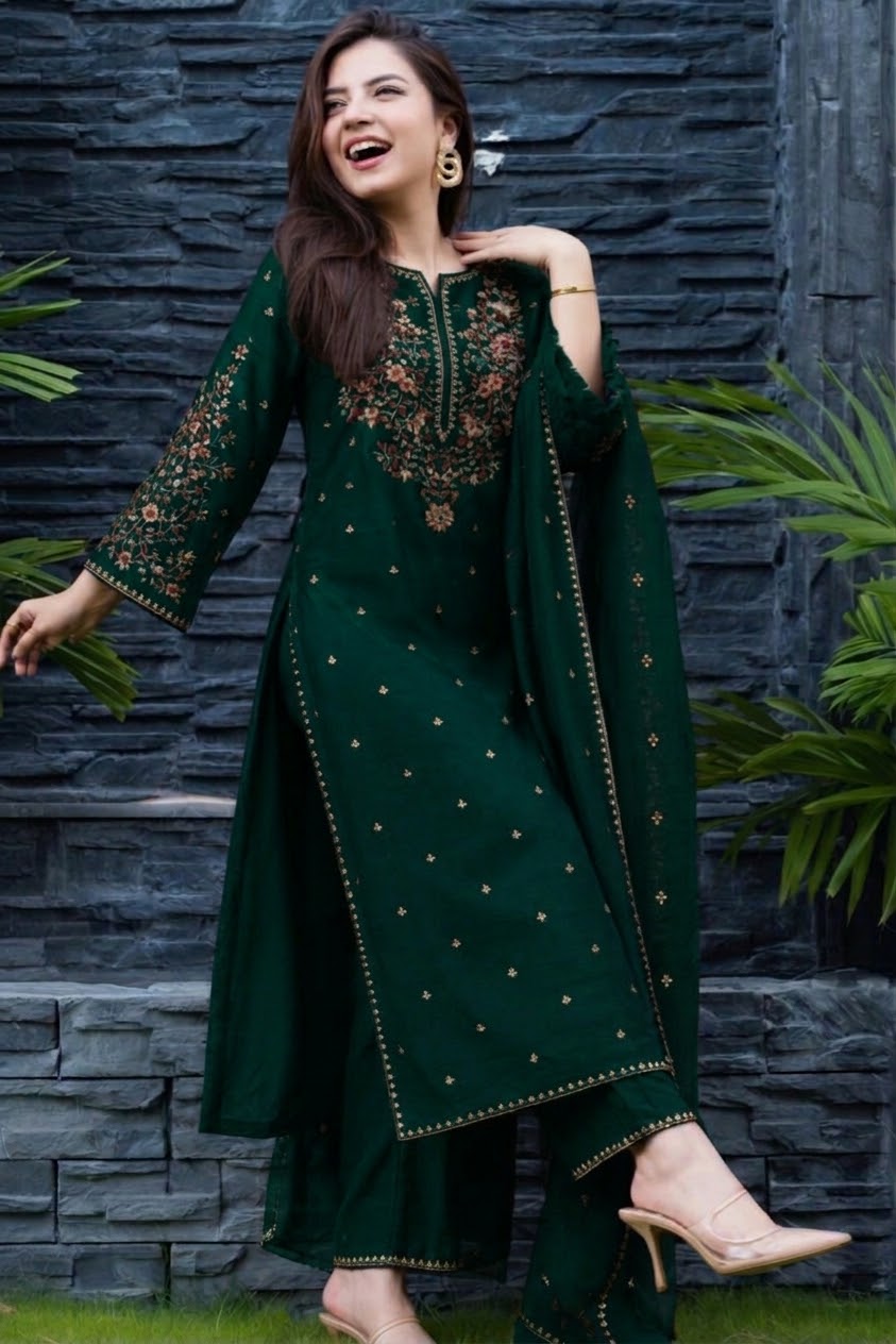 Winter Collection Dhanak 3pc fully embroidered (Copy 2)