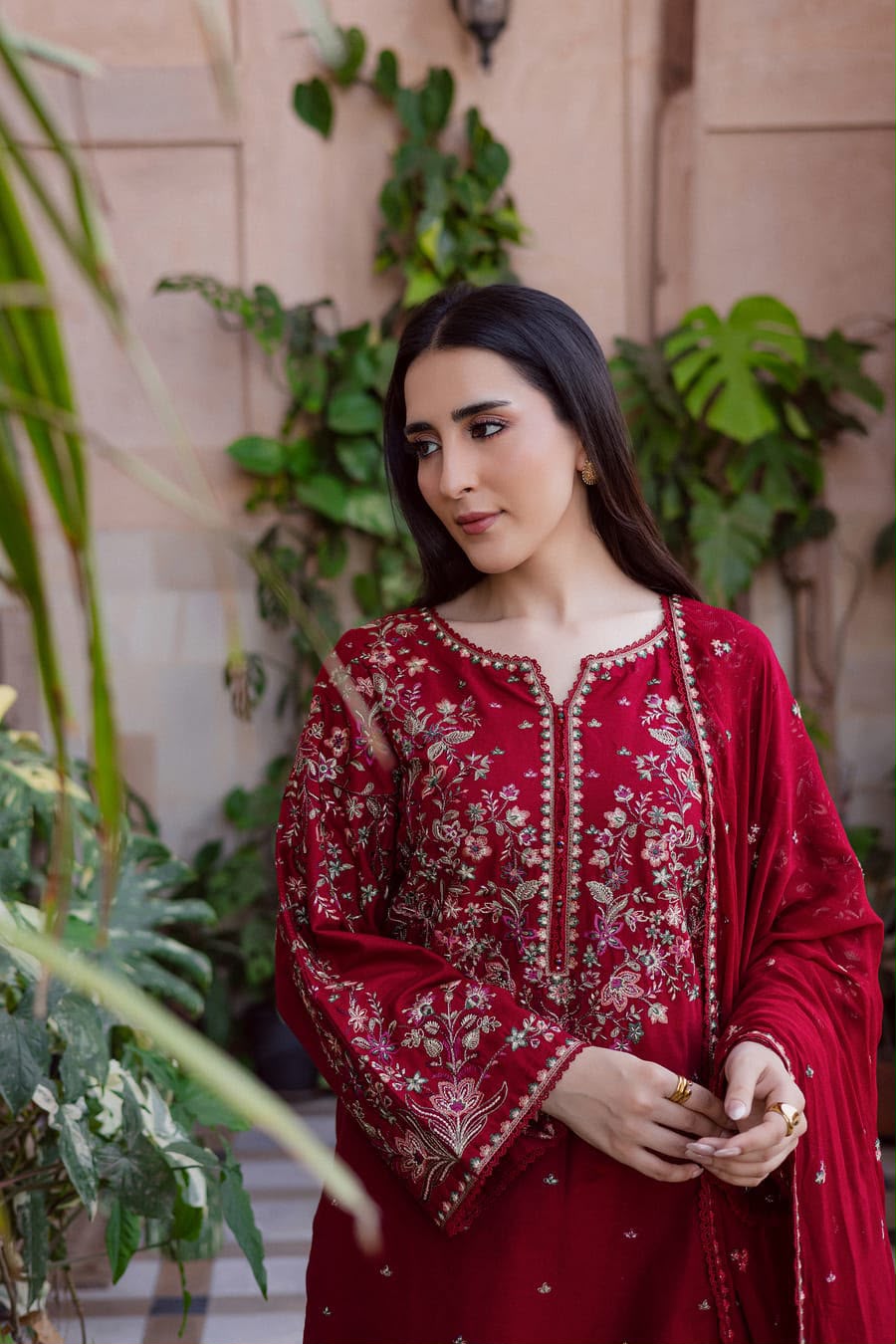 Winter Collection Dhanak 3pc fully embroidered