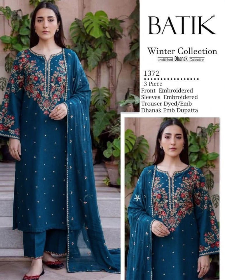Winter Collection Dhanak 3pc fully embroidered (Copy 3)