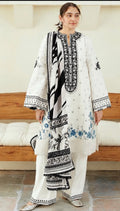 Winter Collection Dhanak embroidered 3pc with digital printed shawl