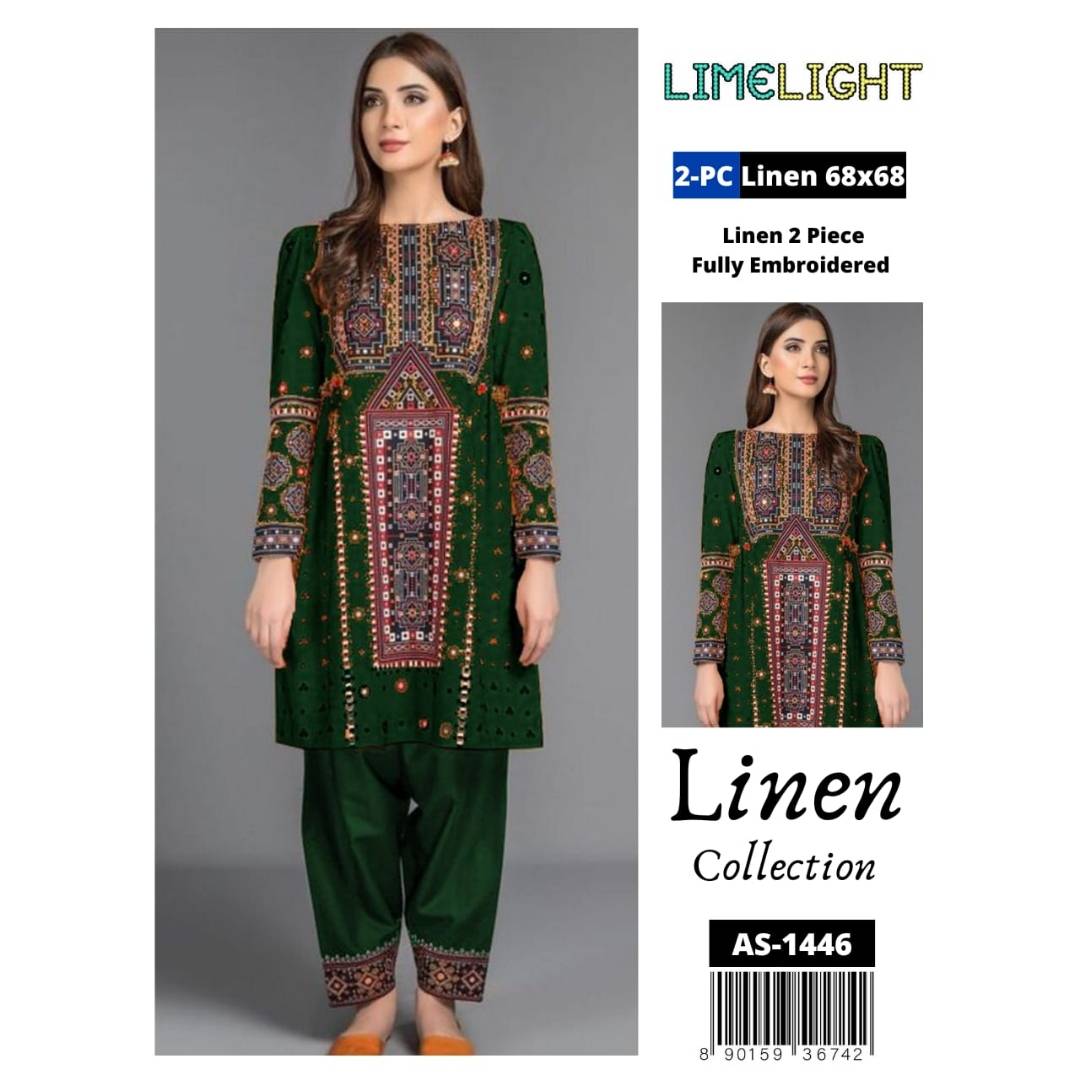 Limelight Linen 2Pc Fully Embroidered AS-1446