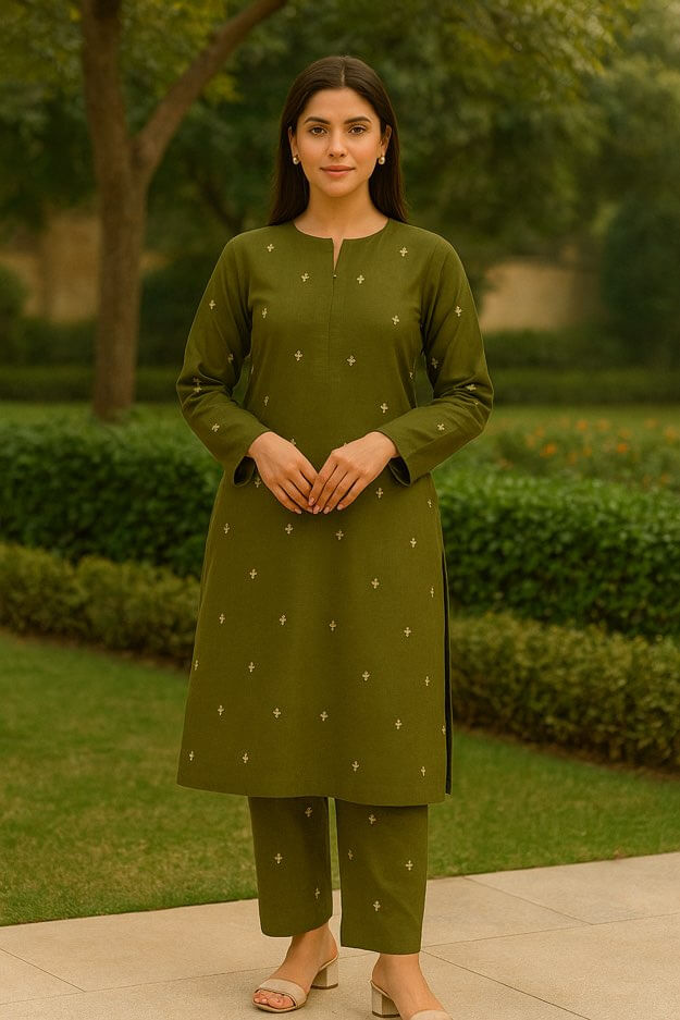 Unstitched Embroidered Lawn 2PC – AllOver Booti Pattern (SF-1027)