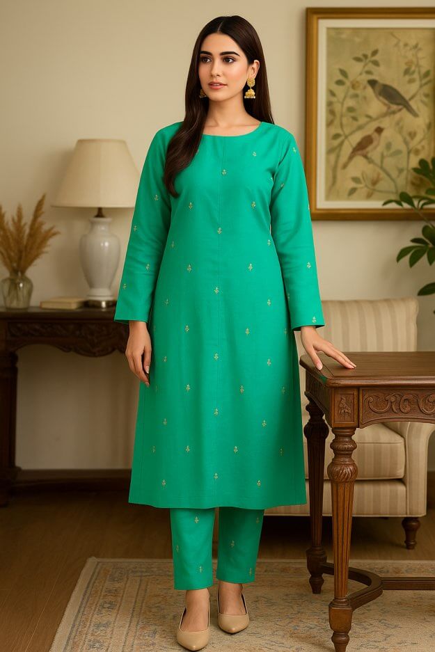 Unstitched Embroidered Lawn 2PC – AllOver Booti Pattern (SF-1030)